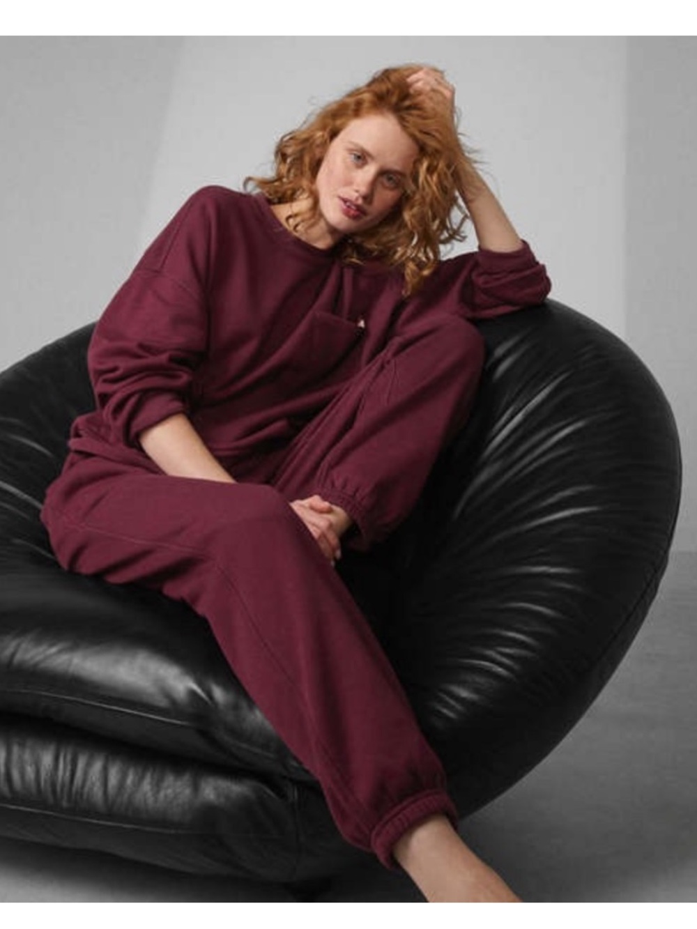 Lunya Silksweats Callopie Wine Red Reversible Sweat SET  Size XS